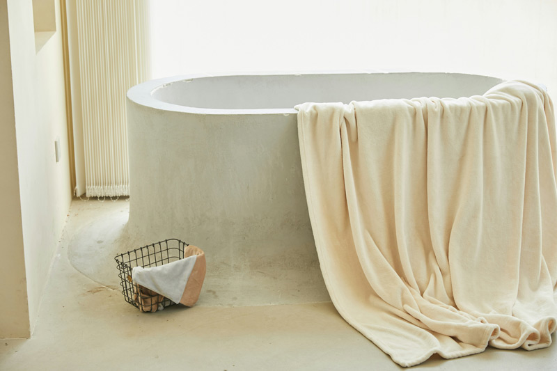 bañera cemento pulido